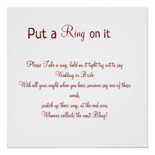 Zet de ring op het bruidsbruidspaar perfect poster
