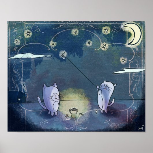 Zet de sterren in haar Sky Print (Voorkant)