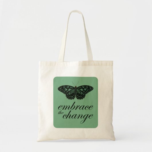 Zet de Verandering - Groene Butterfly in Tote Bag (Voorkant)