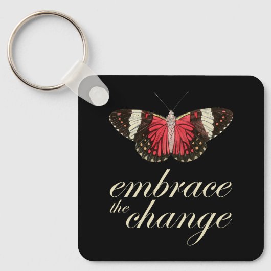 Zet de Verandering in - Roze Butterfly Sleutelhanger (Voorkant)
