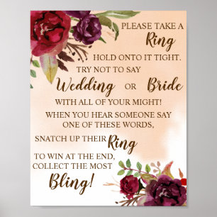 Zet een Ring aan Game-teken van het Vrijgezellen Poster