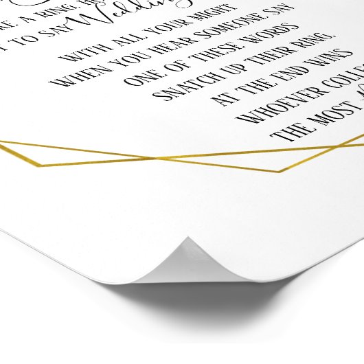 Zet een ring aan het groene bruidsbabyshower spelb poster (Hoek)