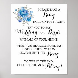 Zet een Ring op het Blauwe Vloerige Teken van het Poster