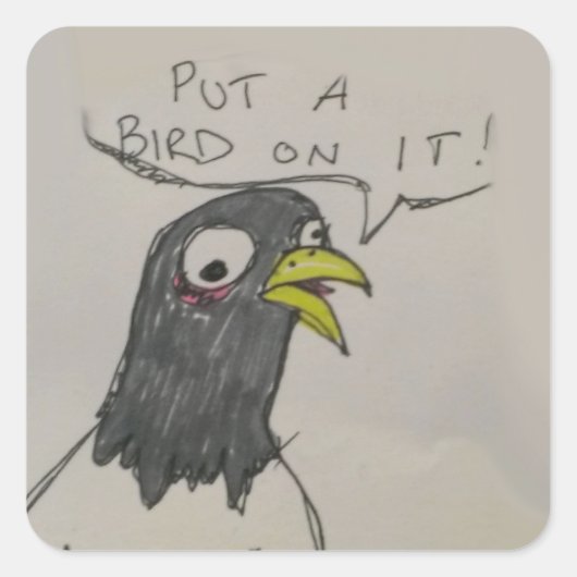 Zet een vogel op de Sticker (Voorkant)