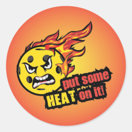 Zet er wat warmte op, pickleball ronde sticker