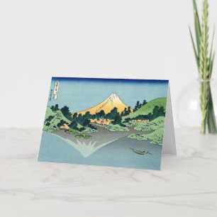 Zet Fuji op nadenkt in Meer Kawaguchi, Hokusai Kaart