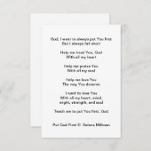 ‘Zet God op de eerste plaats’ gedicht Informatiekaartje (Voorkant / Achterkant)