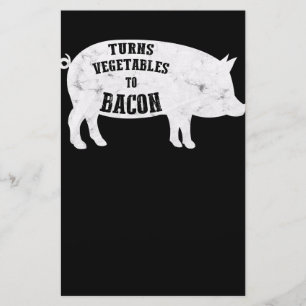zet groenten om op Bacon Funny BBQ Lovers Briefpapier