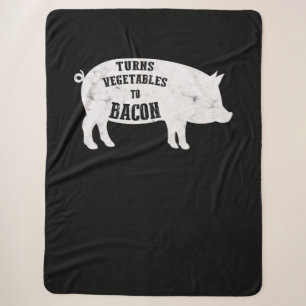 zet groenten om op Bacon Funny BBQ Lovers Sherpa Deken