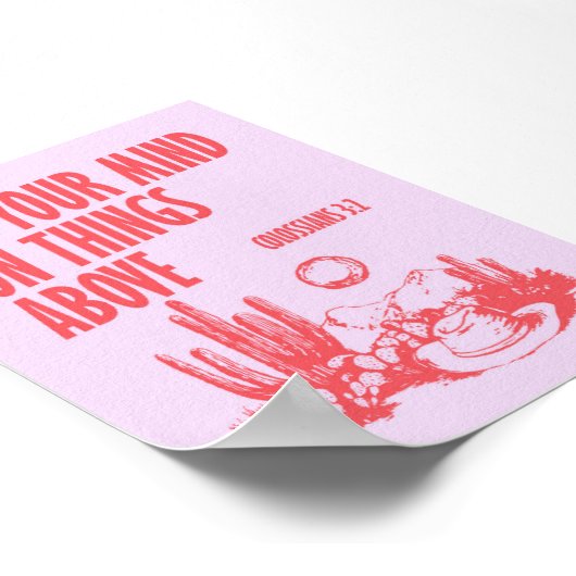 Zet je geest op dingen boven roze en rood poster (Hoek)