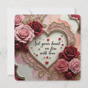 Zet je hart in vuur en vlam met liefde valentijn k feestdagenkaart
