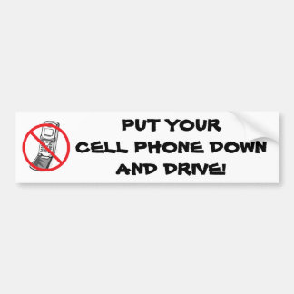 Zet je mobiele telefoon neer en rijd. bumpersticker