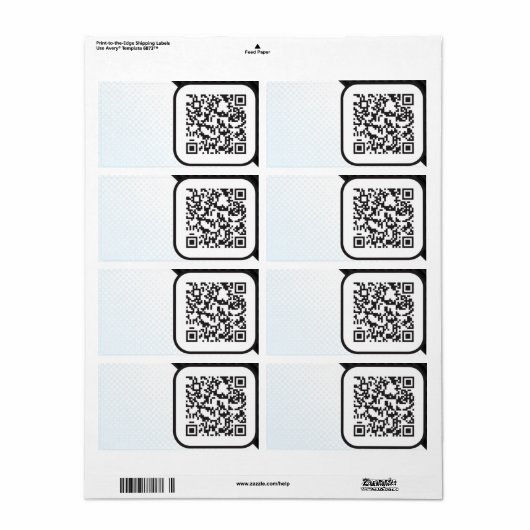 Zet je Scannable QR code op deze Etiket (Full Sheet)