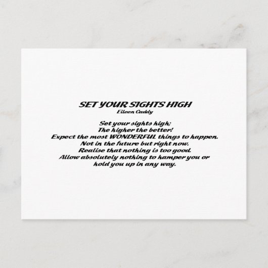 Zet je zinnen hoog briefkaart (Voorkant)