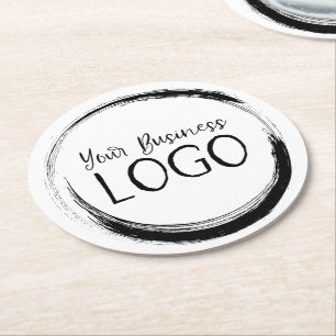 Zet mijn Logo op een Ronde Kartonnen Onderzetter