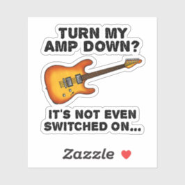 Zet mijn versterker neer elektrische gitaar grappi sticker