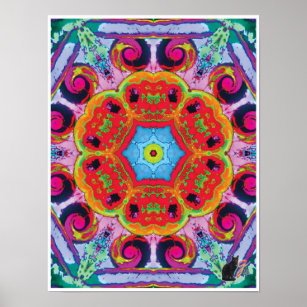 Zeta Kinetic Collage Kaleidoscope Poster