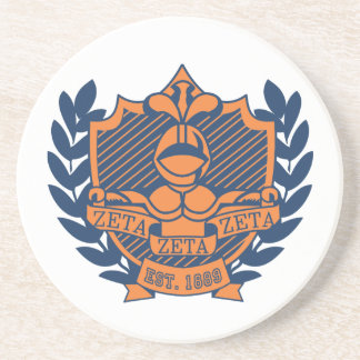 Zeta Zeta Zeta Frathood Crest - Navy/Oranje Zandsteen Onderzetter