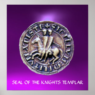 ZETEL VAN DE KNIGHTS-paarse TEMPLAR Poster