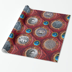 ZETEL VAN DE KNIGHTS TEMPLAR Red Blue Pareltjes Cadeaupapier