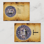ZETEL VAN HET PLAATS VAN KNIGHTS TEMPLAR MONOGRAM VISITEKAARTJE (Voorkant / Achterkant)