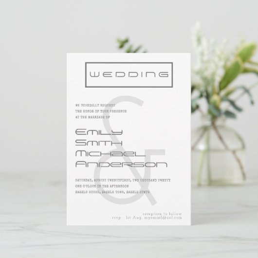 Zetsel AMPERSAND Vetletter PHOTO Trouw Uitnodiging (Staand voorkant)