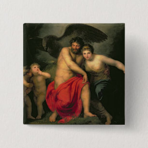 Zeus en Hera op de berg Ida, 1775 Vierkante Button 5,1 Cm