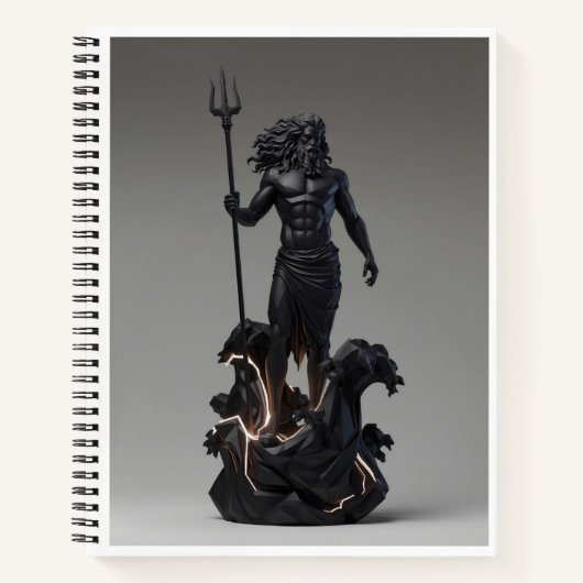 Zeus Geometric Graphite Marble Notebook Notitieboek (Voorkant)