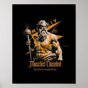 Zeus Griekse Goden Onweer Mythologie Gym Fitness M Poster