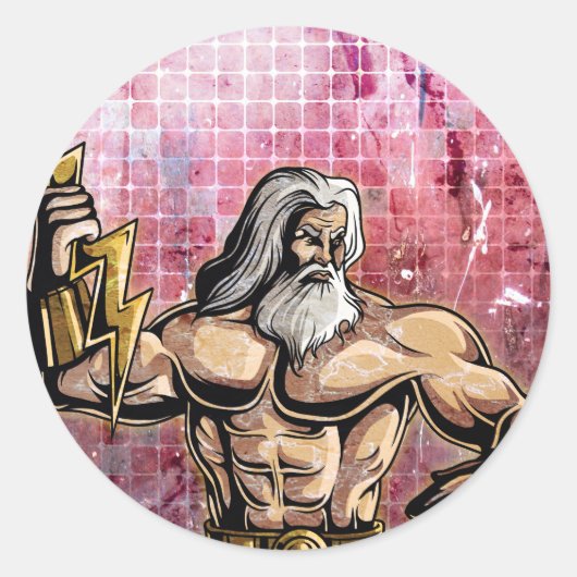 Zeus Ronde Sticker (Voorkant)