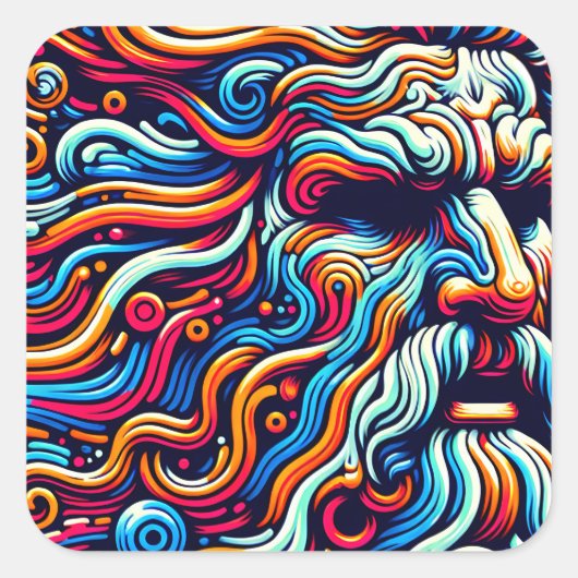 ZEUS VIERKANTE STICKER (Voorkant)