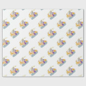 Zeus Wielding Thunderbolt Lightning Tekening Cadeaupapier (Vlak)