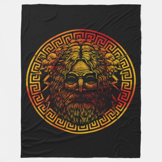 Zeus's oude schild kunst print fleece deken (Voorkant)