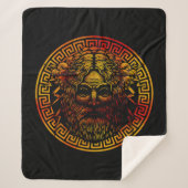 Zeus's oude schild kunst print sherpa deken (Voorkant)