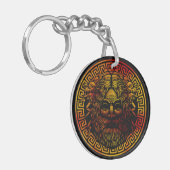 Zeus's oude schild kunst print sleutelhanger (Voorkant Links)