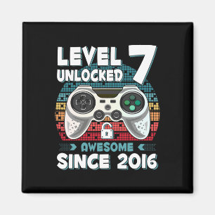 Zeven 7jr Verjaardag Zoon Jongen Grappige Gamer 7d Magneet