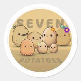 Zeven aardappelen ronde sticker