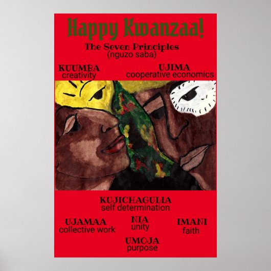 ZEVEN BEGINSELEN VAN HET poster KWANZAA (Voorkant)
