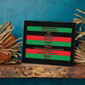 Zeven Beginselen van Kwanzaa Red Green Black Fotoplaat (Zijkant)