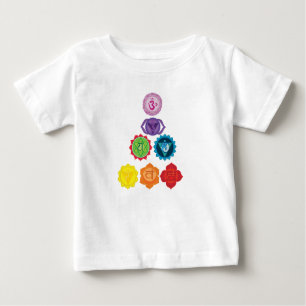Zeven Chakra Yoga Baby Peuter Ruffle T-shirt, Wit