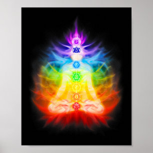Zeven Chakras En Uitstralende Energie Aura Yoga Me Poster