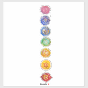 Zeven chakra's watercolor kunst sticker