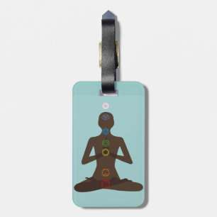 Zeven Chakras Yoga Pose Design Bagagelabels