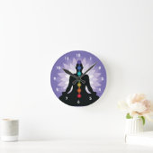 Zeven Chakras Yoga Position Design Wall klok (Huis)