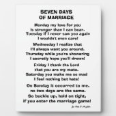 ZEVEN DAGEN MARRIAGE POEM FOTOPLAAT (Voorkant)
