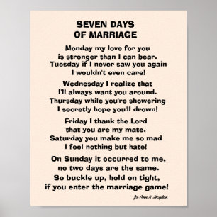 ZEVEN DAGEN MARRIAGE POEM POSTER