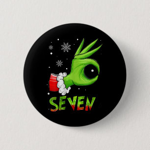 Zeven grappige 6 7 meme Sinterklaas Kerstmis Xmas  Ronde Button 5,7 Cm