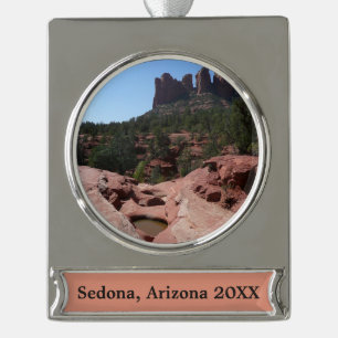 Zeven heilige pools in Sedona Arizona Verzilverd Banner Ornament