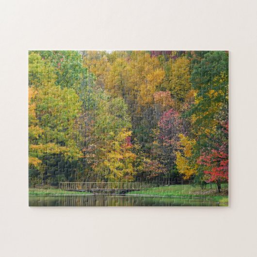 Zeven Herfst Bridge II Autumn Landschap Legpuzzel (Horizontaal)
