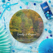 Zeven Herfst Bridge II Autumn Landschap Papieren Bordje (Feest)